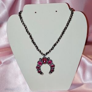Elegant Pink and Silver Necklace